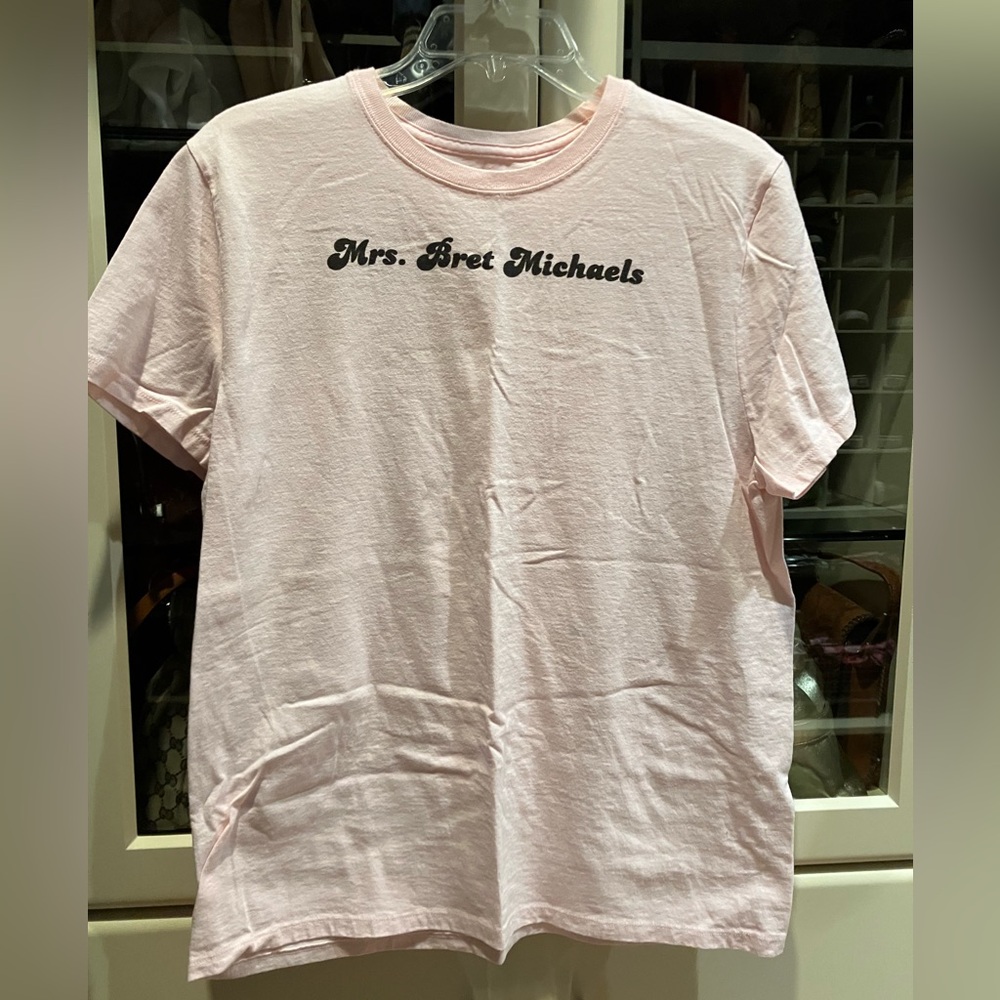 Pink t-shirt, size Large, “Mrs Bret Michaels”